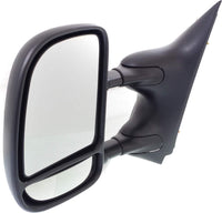 Front Power Mirror Manual Folding Non-Heated Textured Left Driver Side Direct Replacement Compatible With 2009-2014 Ford E-Series FO1320329 9C2Z17683CA