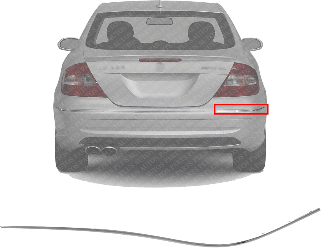 Rear Bumper Trim Chrome Right Passenger Side Direct Replacement Compatible With 2003-2009 Mercedes Benz CLK-Class MB1147111 2098850621