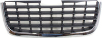 Front Grille Chrome Shell With Painted Dark Gray Insert Plastic Direct Replacement Compatible With 2008-2010 Chrysler Town & Country CH1200309 5113228AA