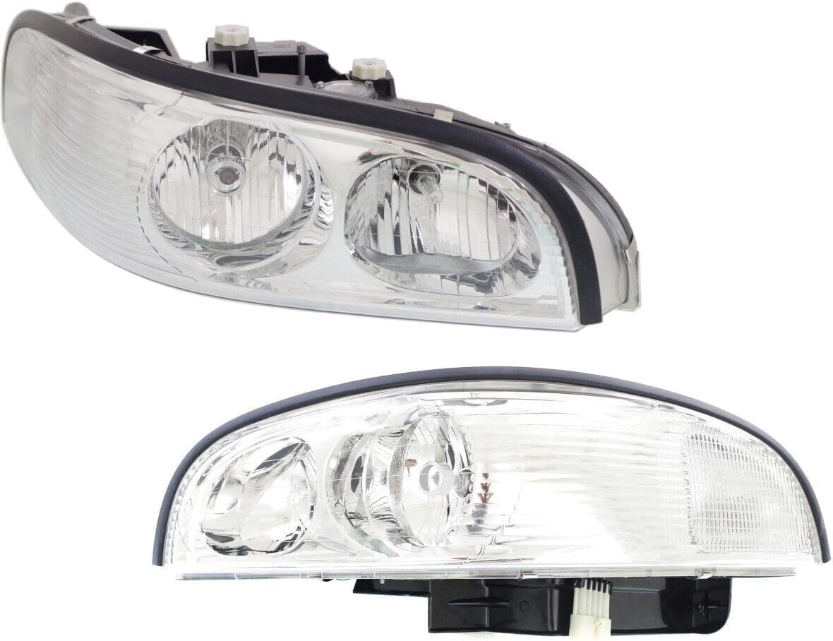 Set Of 2 Front Headlight Assembly Right Passenger & Left Driver Side Direct Replacement Compatible With 1997-2005 Buick Park Avenue GM2502160 GM2503160 25689659 25689660