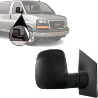 Front Power Mirror Manual Adjust Non-Heated Textured Right Passenger Side Direct Replacement Compatible With 2008-2021 Chevrolet Express/GMC Savana GM1321395 20838066
