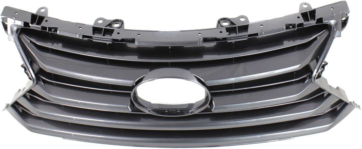 Front Grille Painted Silver Shell And Insert Plastic Direct Replacement Compatible With 2015-2017 Lexus NX200t / NX300h LX1200172 5311178010