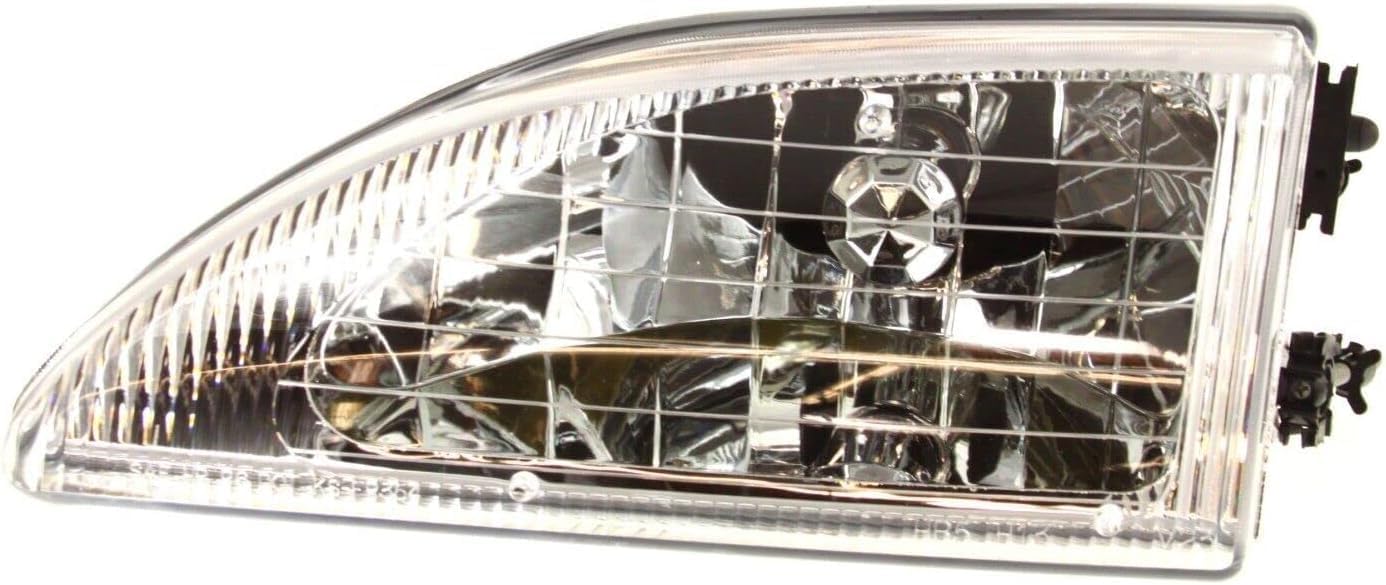 AUTOS PARTS PLUS Front Headlights Assembly + Corner Lamp Right Passenger & Left Driver Side Direct Replacement Compatible With 1994-1998 Ford Mustang FO2503161 FO2502161 FO2520125 FO2521125