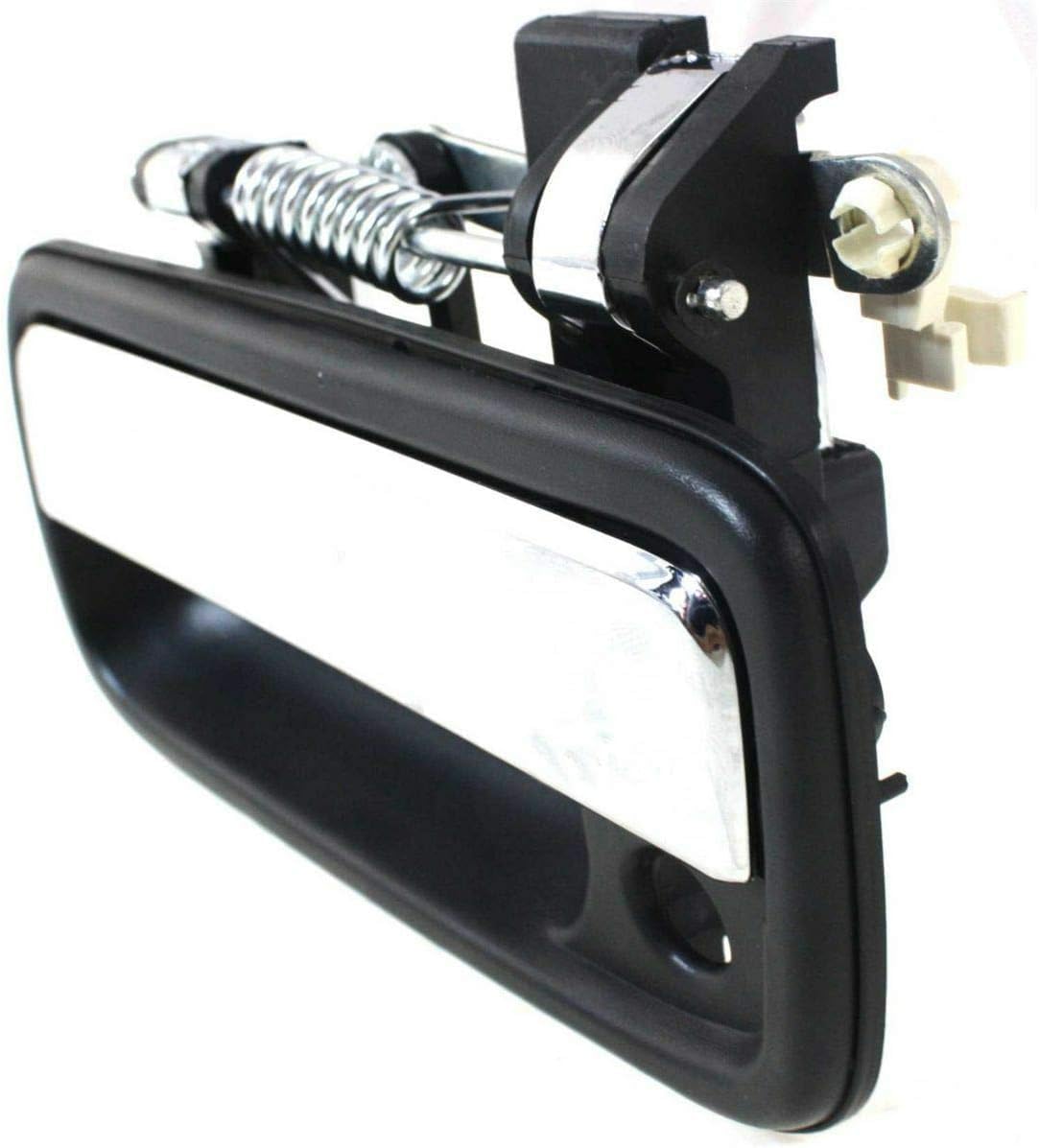 Front Exterior Door Handle Black Bezel with Chrome Lever Right Passenger Side Direct Replacement Compatible with 1995-2004 Toyota Tacoma TO1311123 6921035030