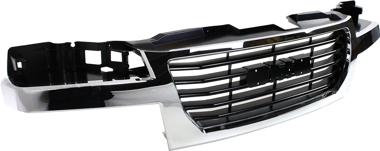 Front Grille Chrome Shell/Black Insert Direct Replacement Compatible With 2004-2012 GMC Canyon GM1200530 12335793