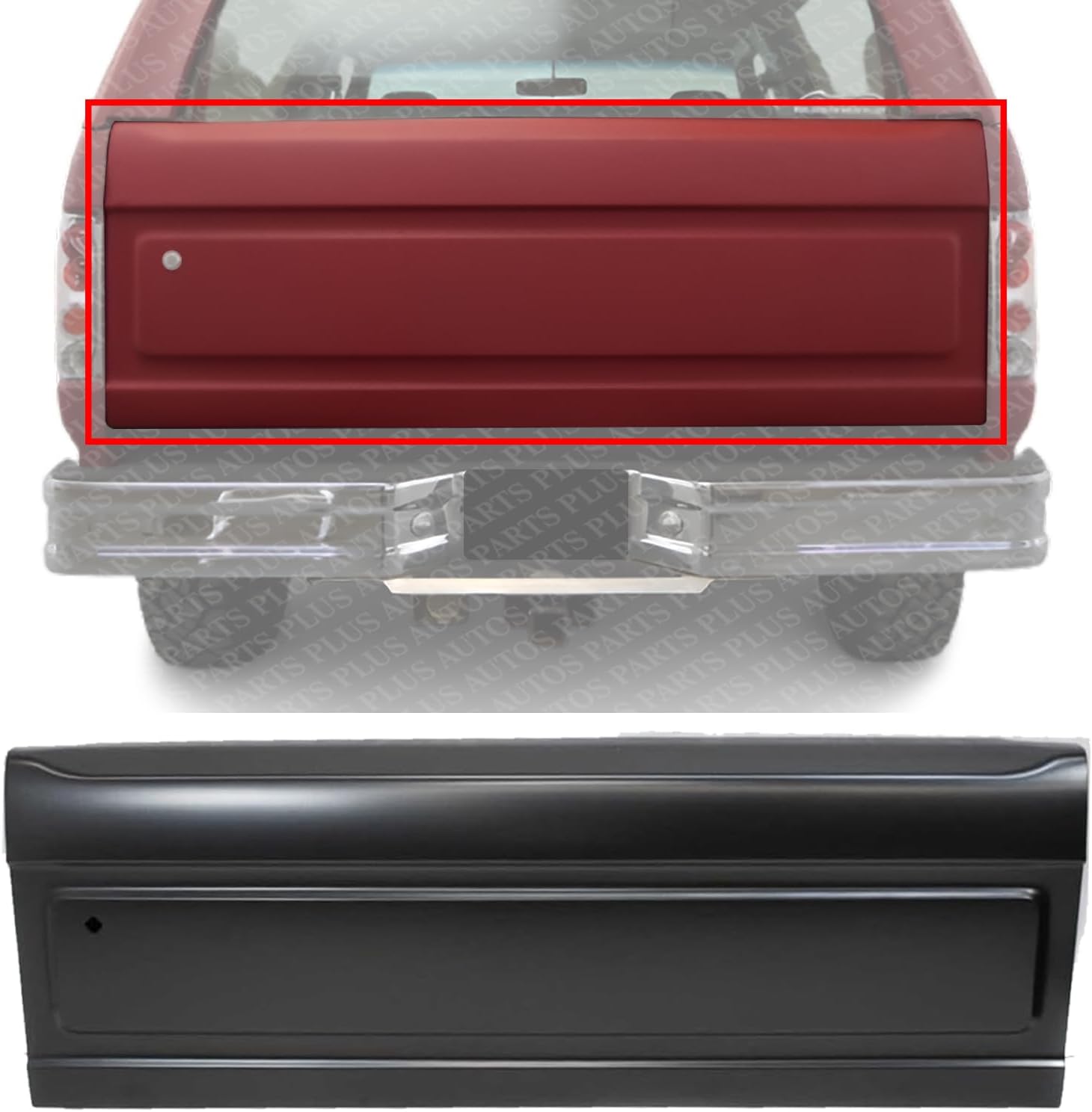 Tail Gate Shell Primed Direct Replacement Compatible with 1983-1993 Ford Bronco FO1900106 E8TZ9840700A