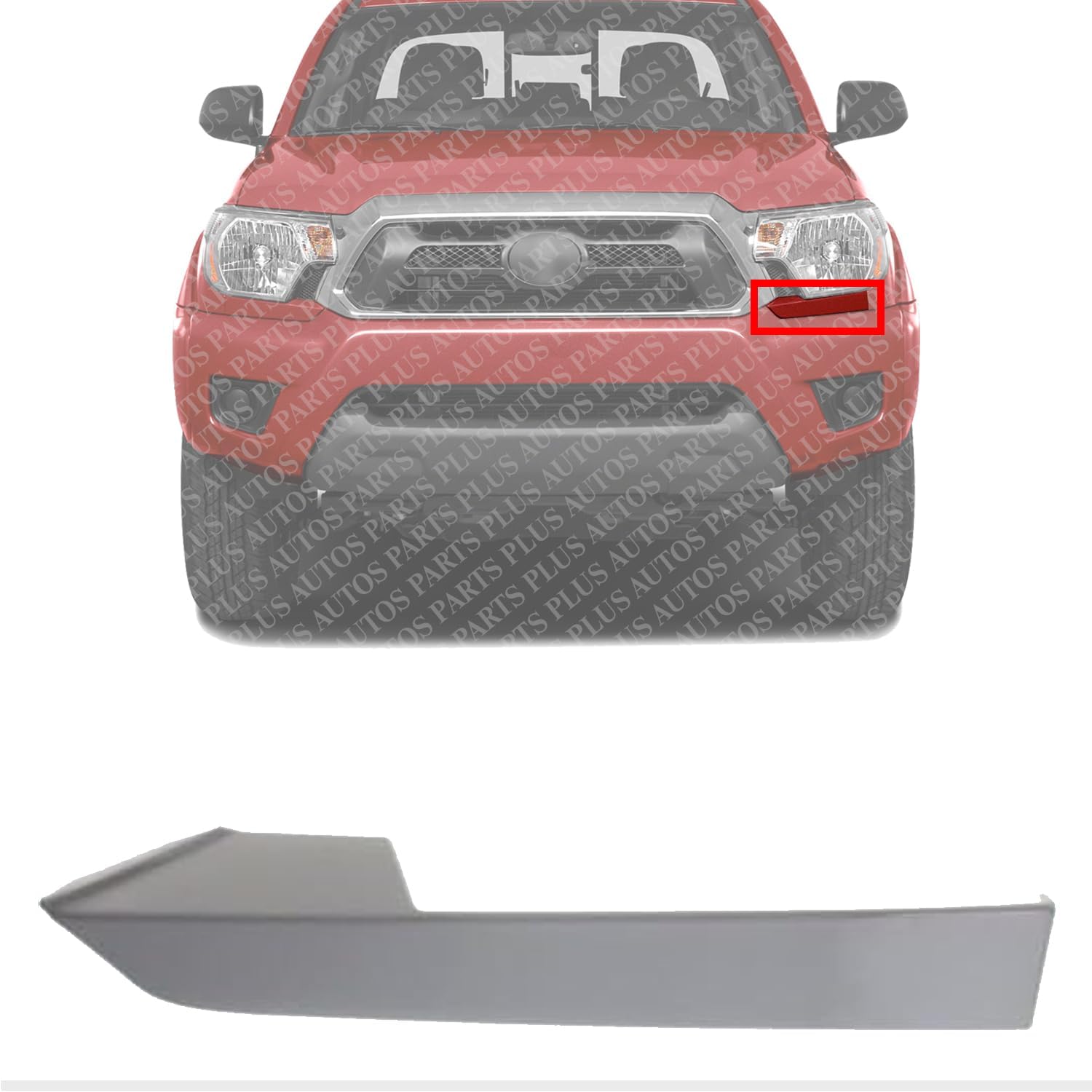 Front Head Light Filler Primed Left Driver Side Direct Replacement Compatible With 2012-2015 Toyota Tacoma TO1088118 5250304900