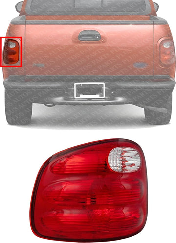 Tail Light Lens And Housing Left Driver Side Direct Replacement Compatible With 2001-2004 Ford F-150/2004 Heritage FO2800178 YL3Z13405AA