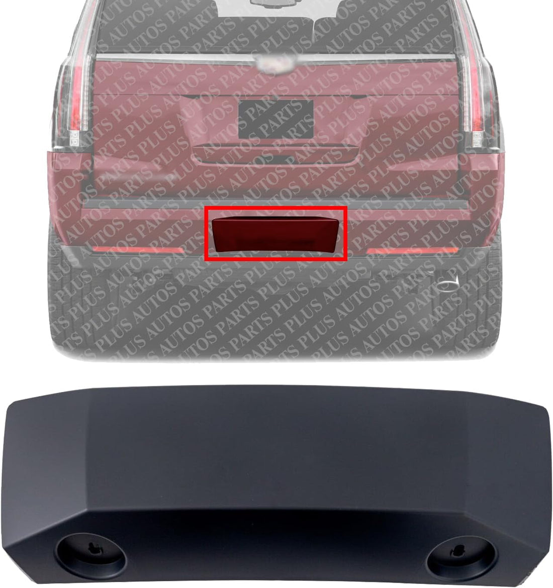 Rear Hitch Cover Plastic Direct Replacement Compatible with 2015-2020 Cadillac Escalade/ESV GM1180178 84410295