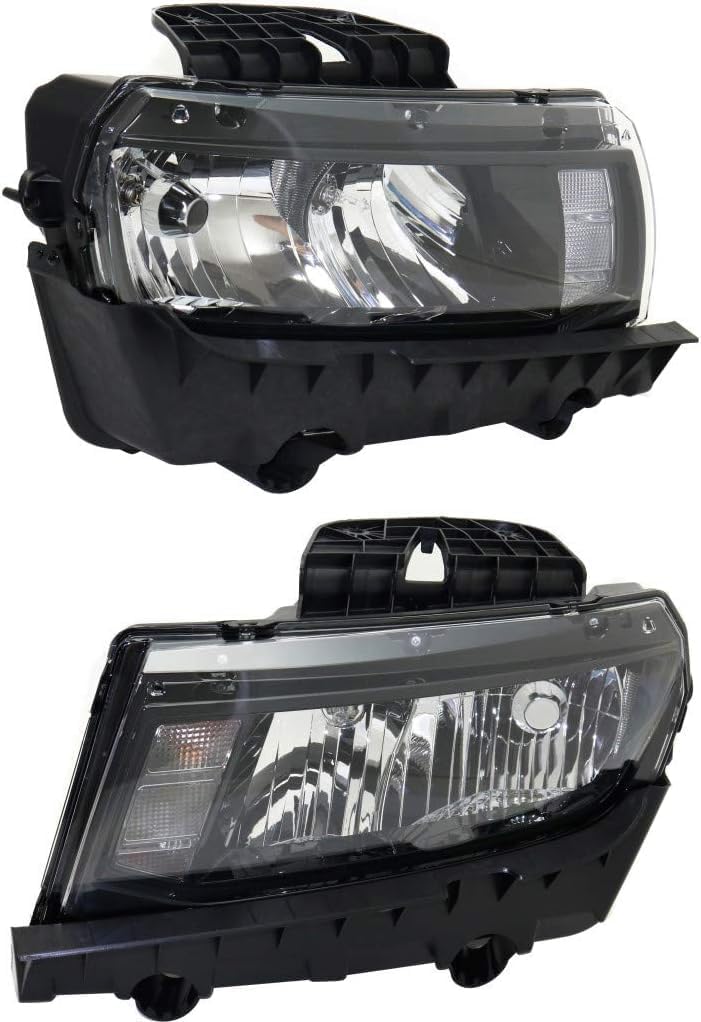 Set Of 2 Front Head Light Assembly Left Driver & Right Passenger Side Direct Replacement Compatible With 2014-2015 Chevrolet Camaro GM2503391 GM2502391 23187850 23187851