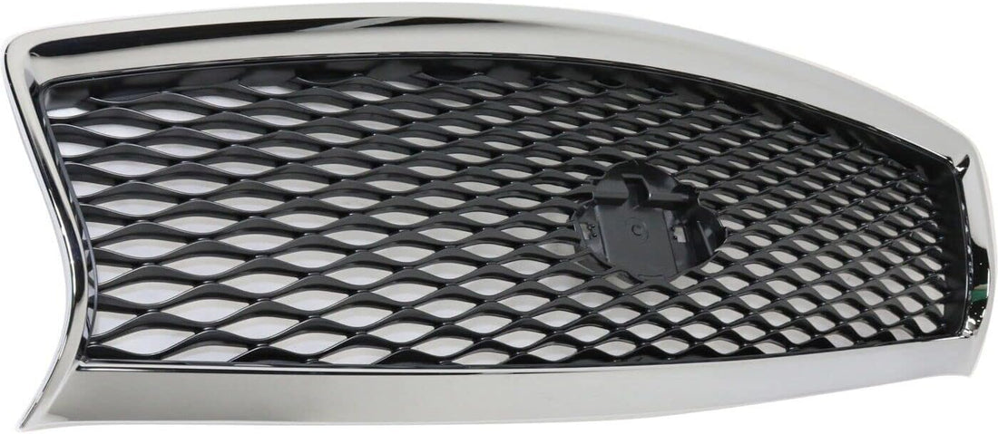 Front Grille Chrome Shell/Painted Gray Insert Direct Replacement Compatible With 2014-2017 Infiniti Q50 IN1200118 623104HB1B