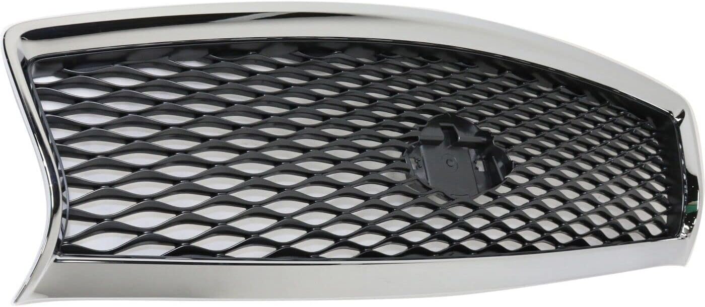 Front Grille Chrome Shell/Painted Gray Insert Direct Replacement Compatible With 2014-2017 Infiniti Q50 IN1200118 623104HB1B