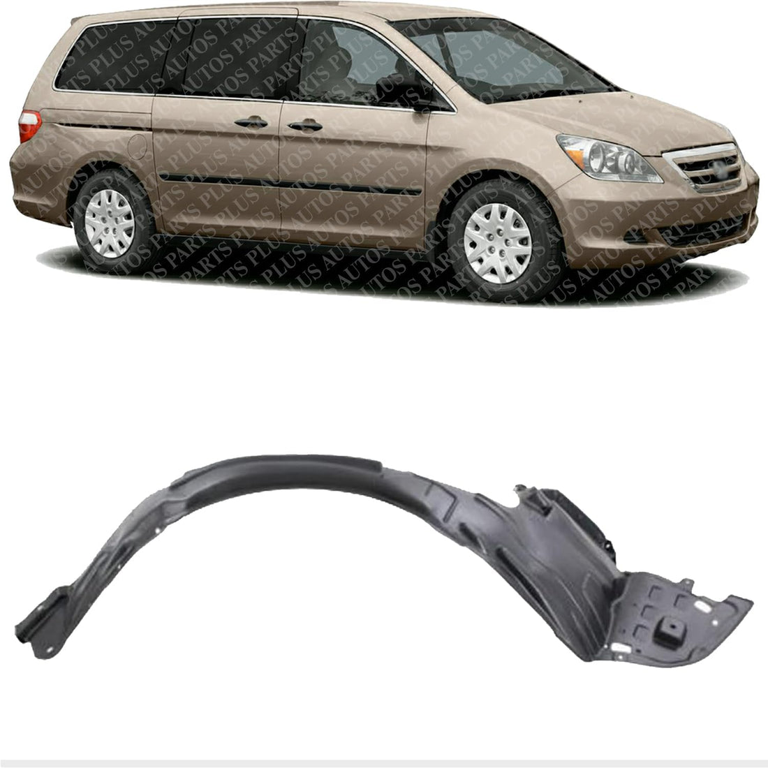 Front Fender Liner Right Passenger Side Direct Replacement Compatible With 2005-2007 Honda Odyssey HO1249124 74101SHJA00