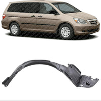 Front Fender Liner Right Passenger Side Direct Replacement Compatible With 2005-2007 Honda Odyssey HO1249124 74101SHJA00