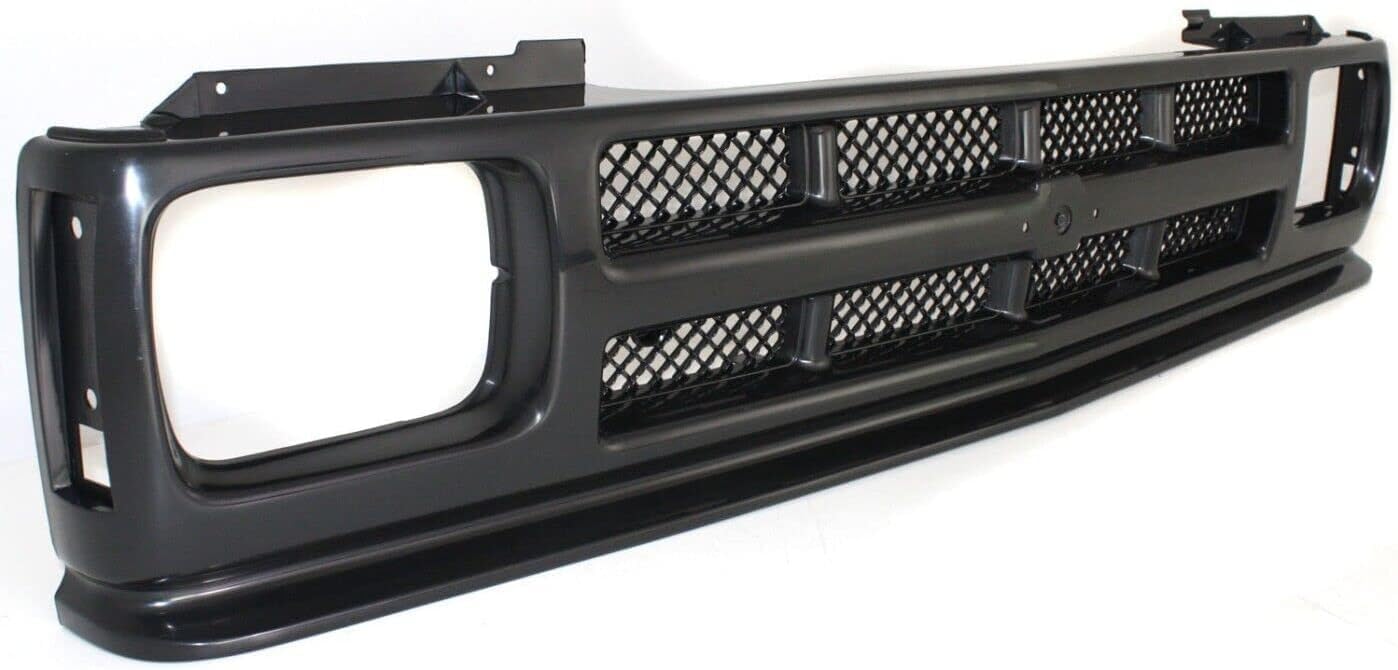 Front Grille Assembly Textured Shell And Insert Plastic Direct Replacement Compatible With 1991-1994 Chevrolet S10 Blazer / 1991-1993 Pickup GM1200143 12384611