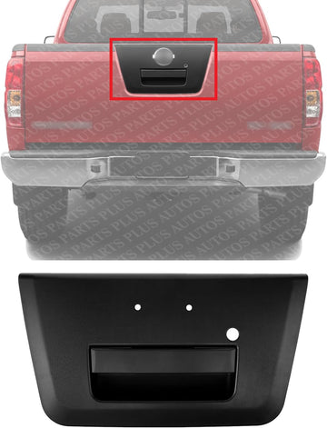 Tail Gate Outside Handle Textured Plastic with Key Holes Direct Replacement Compatible with 2005-2014 Nissan Frontier NI1915109 90606EA810