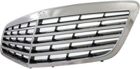 Front Grille Assembly Chrome Shell With Primed Insert Plastic Direct Replacement Compatible With 2010-2013 Mercedes Benz S-Class MB1200156 22188004839040