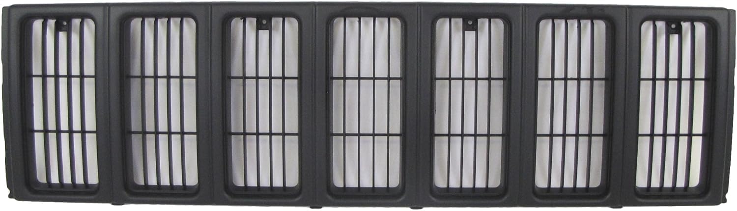 AUTOS PARTS PLUS Front Header Panel Thermoplastic + Grille + Headlight Door Bezel Direct Replacement Compatible With 1997-2001 Jeep Cherokee CH1220115 CH1200208 CH2513157 CH2512157 55055233AF