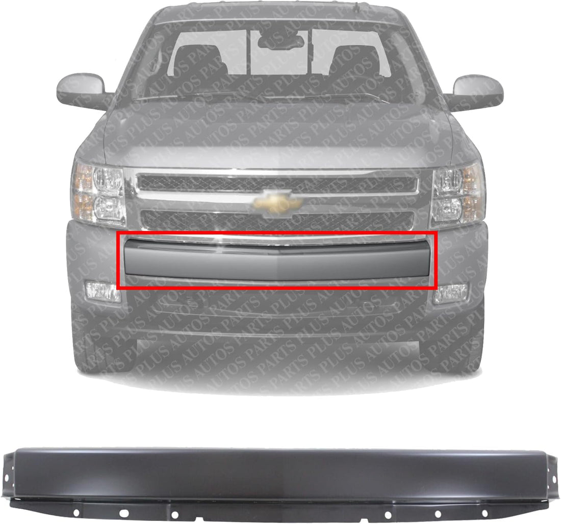 Front Bumper Face Bar Primed Steel Without Air Intake Holes Direct Replacement Compatible With 2007-2013 Chevrolet Silverado 1500 GM1002829 15836962