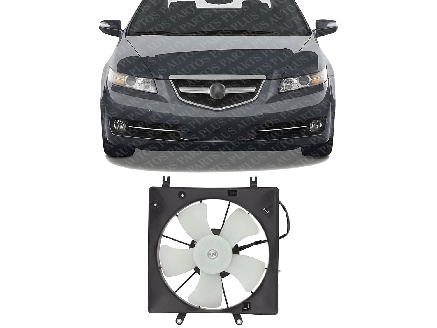 Front Radiator Fan Shroud Assembly Left Driver Side Direct Replacement Compatible with 2004-2008 Acura TL AC3115109 19015RDAA01