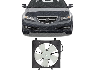 Front Radiator Fan Shroud Assembly Left Driver Side Direct Replacement Compatible with 2004-2008 Acura TL AC3115109 19015RDAA01