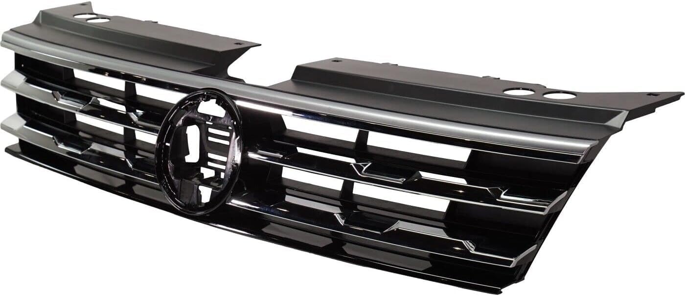 Front Grille Assembly Primed With Chrome Frame Plastic Direct Replacement Compatible With 2018-2021 Volkswagen Tiguan VW1200172 5NN853651DZLL