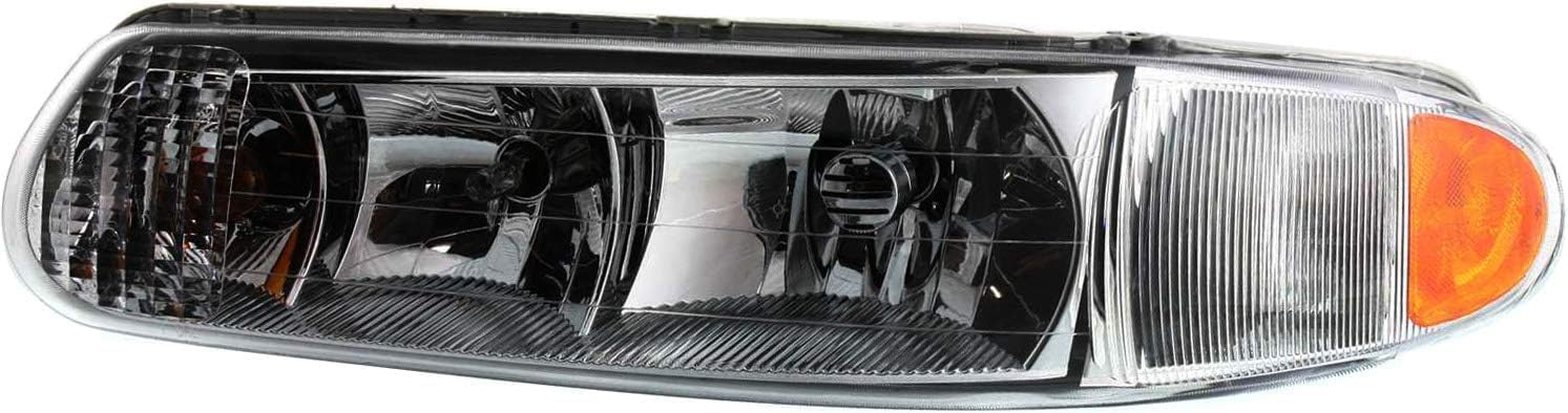 Set Of 2 Front Head Light Assembly Left Driver & Right Passenger Side Direct Replacement Compatible With 1997-2005 Buick Century / 1997-2004 Regal GM2503182 GM2502182 19244638