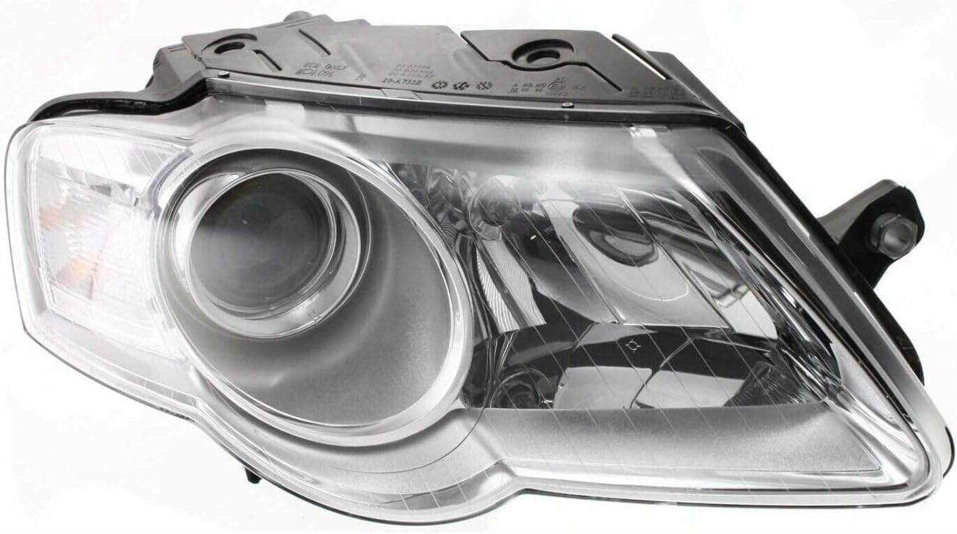 Set Of 2 Front Head Light Assembly Plastic Left Driver & Right Passenger Side Direct Replacement Compatible With 2006-2010 Volkswagen Passat VW2502130 VW2502134 VW2503130 VW2503134