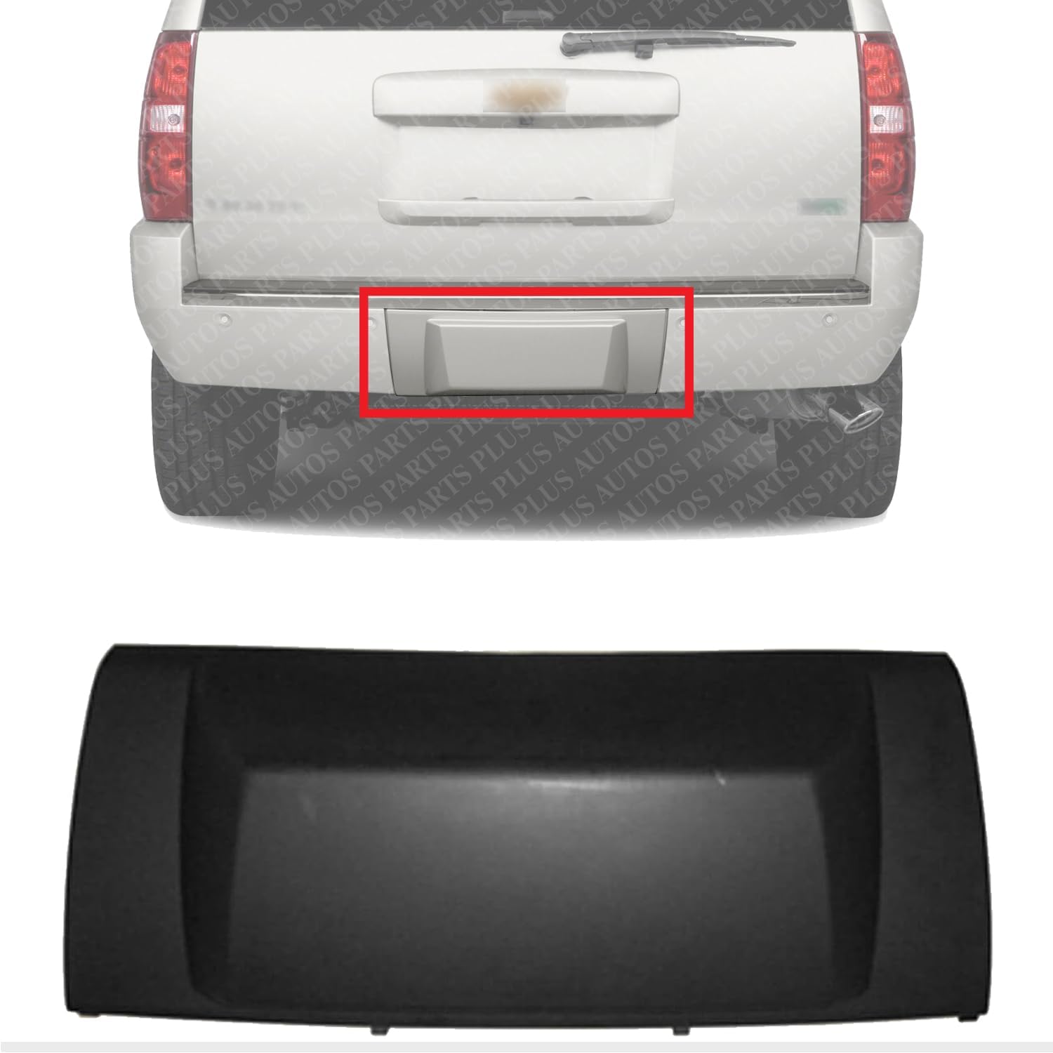 AUTOS PARTS PLUS Rear Hitch Cover Primed Direct Replacement Compatible with 2007-2014 Chevrolet Suburban/Cadillac Escalade/Tahoe GM1129106 20777999