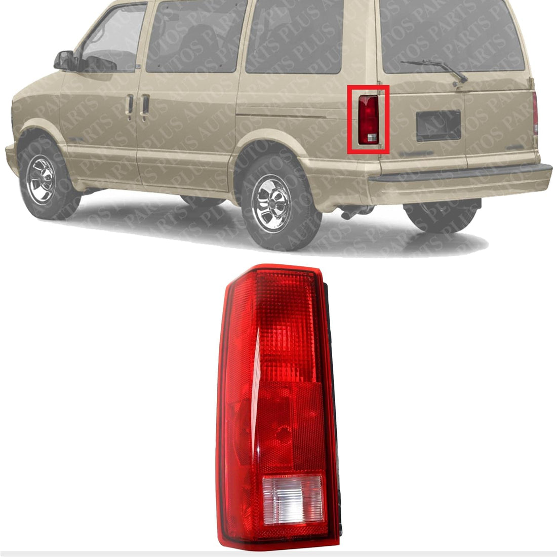 Tail Light Lens & Housing Left Driver Side Direct Replacement Compatible With 1985-2005 Chevrolet Astro/GMC Safari GM2800113 5978023