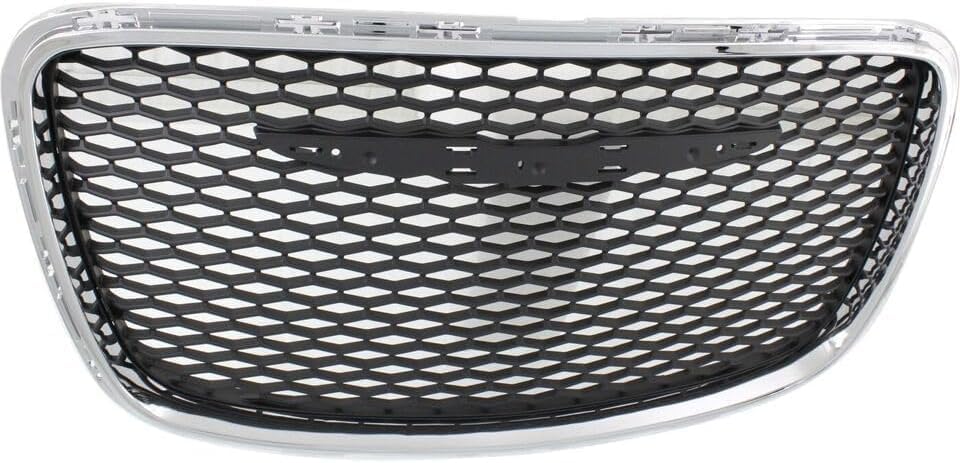 Front Grille Assembly Plastic Chrome Shell With Prime Insert Direct Replacement Compatible With 2015-2023 Chrysler 300 CH1200395 5SW16RXFAE