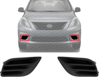Set Of 2 Front Fog Light Cover Textured Right Passenger & Left Driver Side Direct Replacement Compatible With 2012-2014 Nissan Versa NI1039128 NI1038128 622563BA0A 622573BA0A