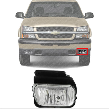 Front Fog Lights Assembly Left Driver Side Direct Replacement Compatible With 2004-2006 Chevrolet Silverado 1500 2500HD 3500 GM2592150 15791433