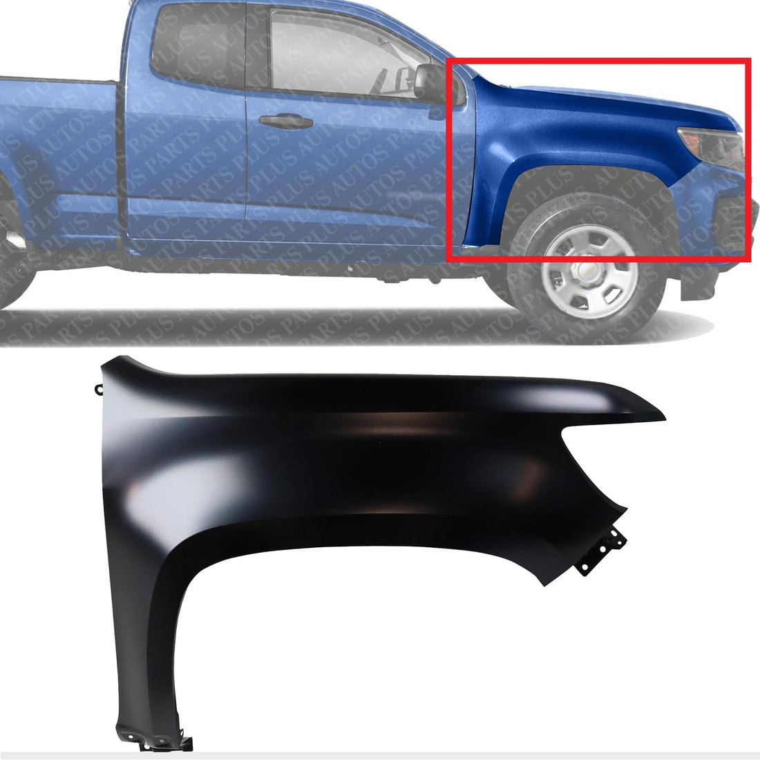 Front Fender Primed Steel Right Passenger Side Direct Replacement Compatible with 2015-2022 Chevrolet Colorado GM1241404 23373629