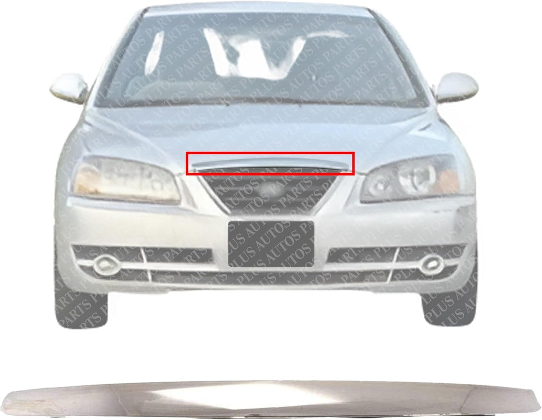 AUTOS PARTS PLUS Front Hood Molding Chrome Direct Replacement Compatible With 2001-2006 Hyundai Elantra HY1200138 863502D510