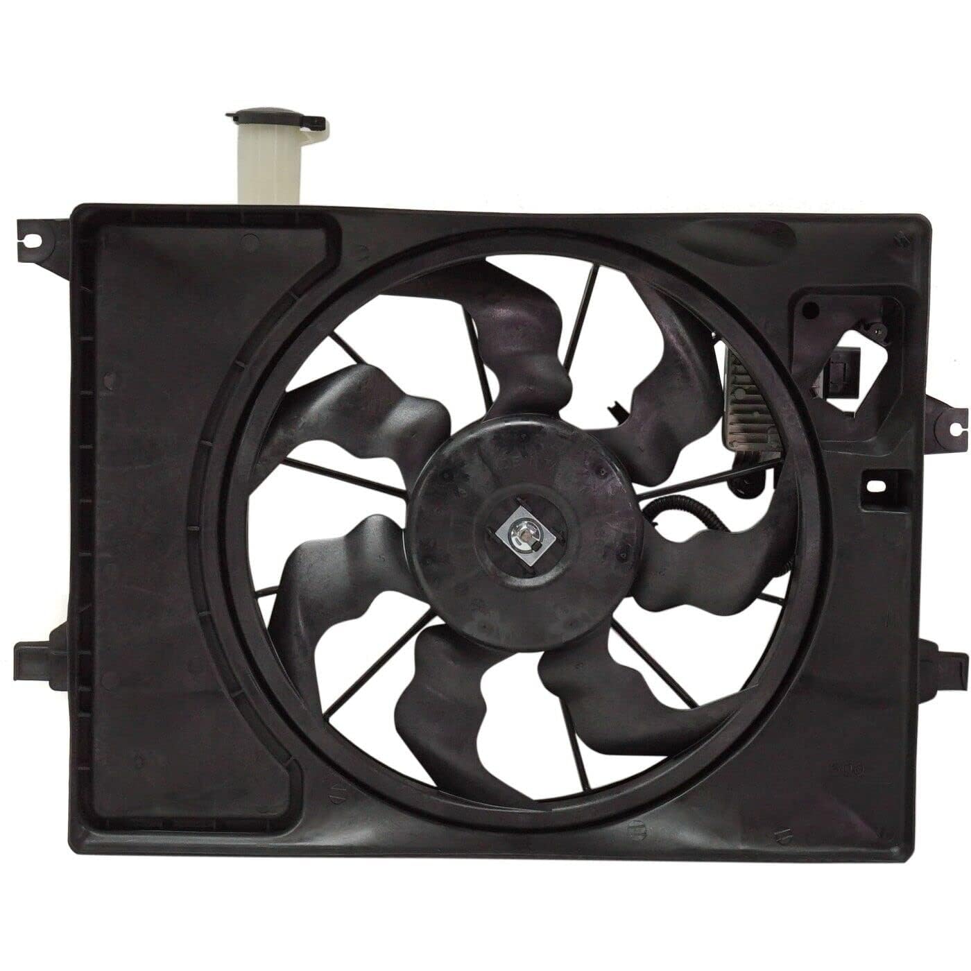 AUTOS PARTS PLUS Front Radiator Cooling Single Fan Assembly Plastic Direct Replacement Compatible with 2017-2018 Kia Forte KI3115151 25380B0000