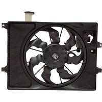 AUTOS PARTS PLUS Front Radiator Cooling Single Fan Assembly Plastic Direct Replacement Compatible with 2017-2018 Kia Forte KI3115151 25380B0000