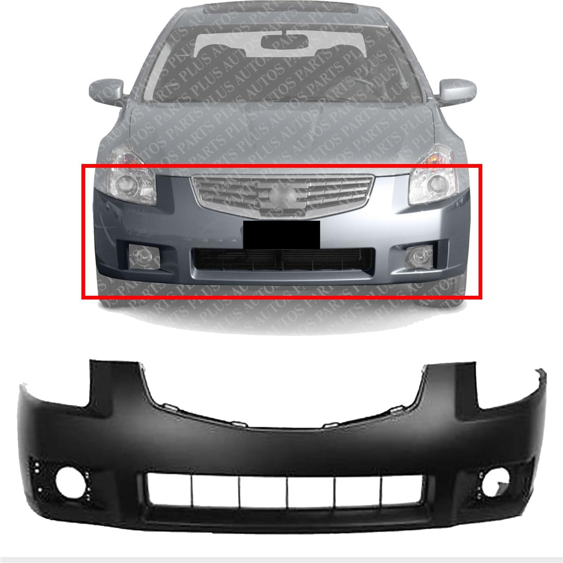 Front Bumper Cover Primed Direct Replacement Compatible With 2007-2008 Nissan Maxima NI1000247 62022ZK30B