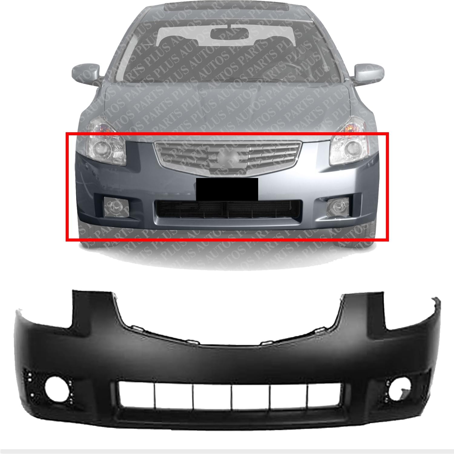 Front Bumper Cover Primed Direct Replacement Compatible With 2007-2008 Nissan Maxima NI1000247 62022ZK30B