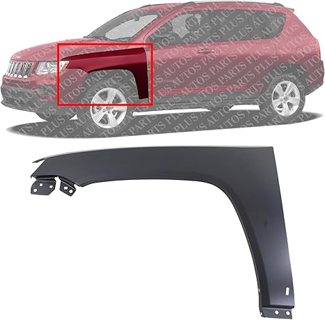AUTOS PARTS PLUS Front Fender Primed Steel Left Driver Side Direct Replacement Compatible With 2011-2017 Jeep Compass CH1240276 68085303AB