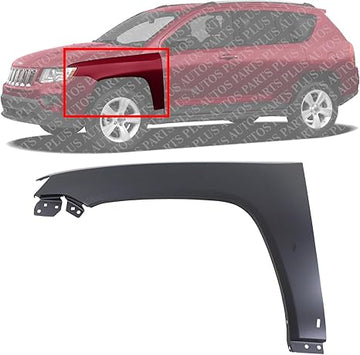 AUTOS PARTS PLUS Front Fender Primed Steel Left Driver Side Direct Replacement Compatible With 2011-2017 Jeep Compass CH1240276 68085303AB