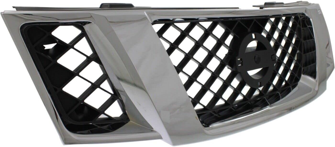 Front Grille Chrome Shell With Black Insert Plastic 2008-2012 Nissan Pathfinder Direct Replacement Compatible With 2008-2012 Nissan Pathfinder NI1200251 62310ZS00A