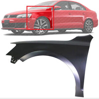 Front Fender Steel Primed Left Driver Side Direct Replacement Compatible With 2011-2018 Volkswagen Jetta VW1240142 5C6821105A