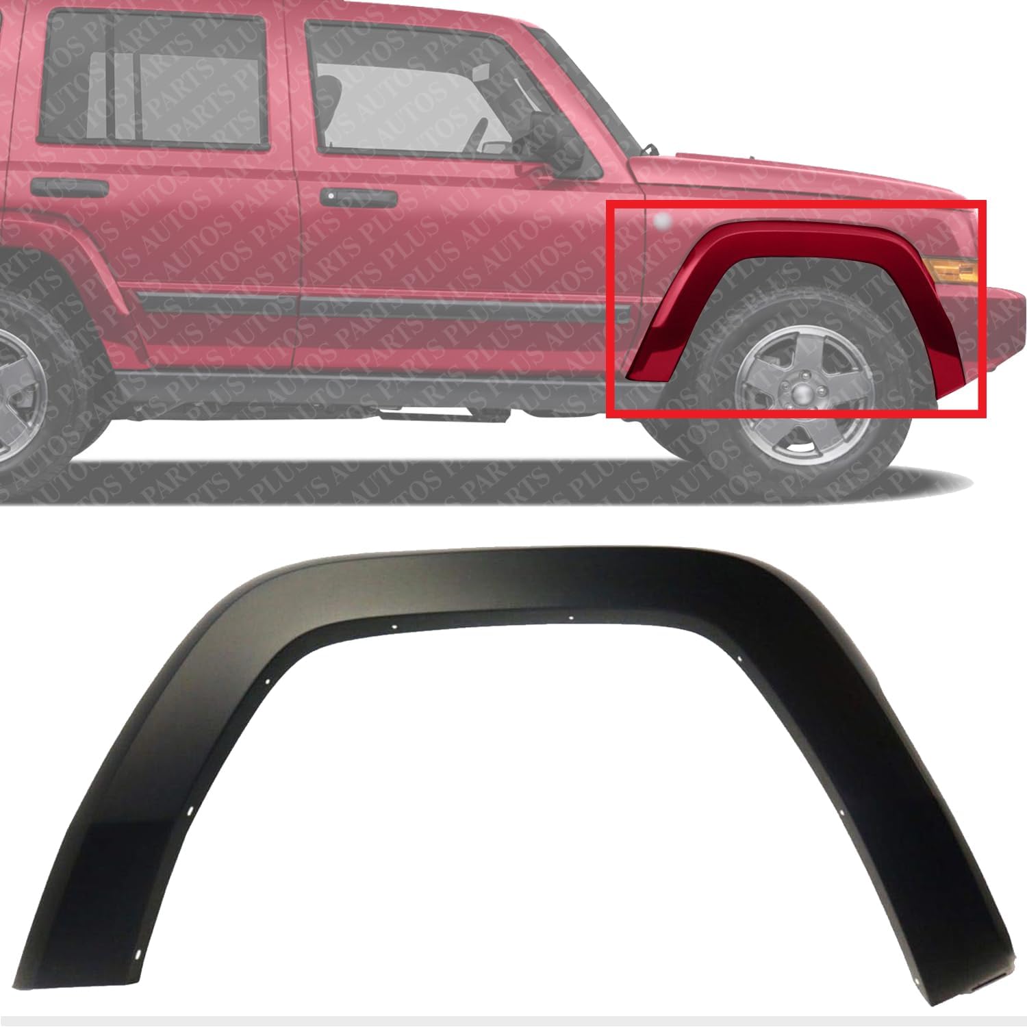 Front Fender Flare Primed Right Passenger Side Direct Replacement Compatible With 2006-2010 Jeep Commander CH1269120 5JP82TZZAC
