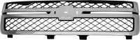 Front Bumper Impact Bar Steel + Grille + Lower Valance Air Deflector Textured + End Caps Left & Right Side Direct Replacement Compatible With 2007-2013 Chevrolet Silverado 1500