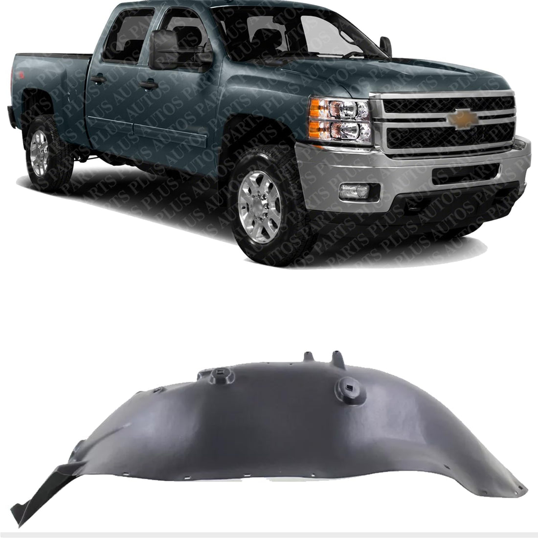 Front Upper Section Fender Liner Right Passenger Side Direct Replacement Compatible With 2011-2014 Chevrolet Silverado 2500HD 3500HD GM1249232 22739801