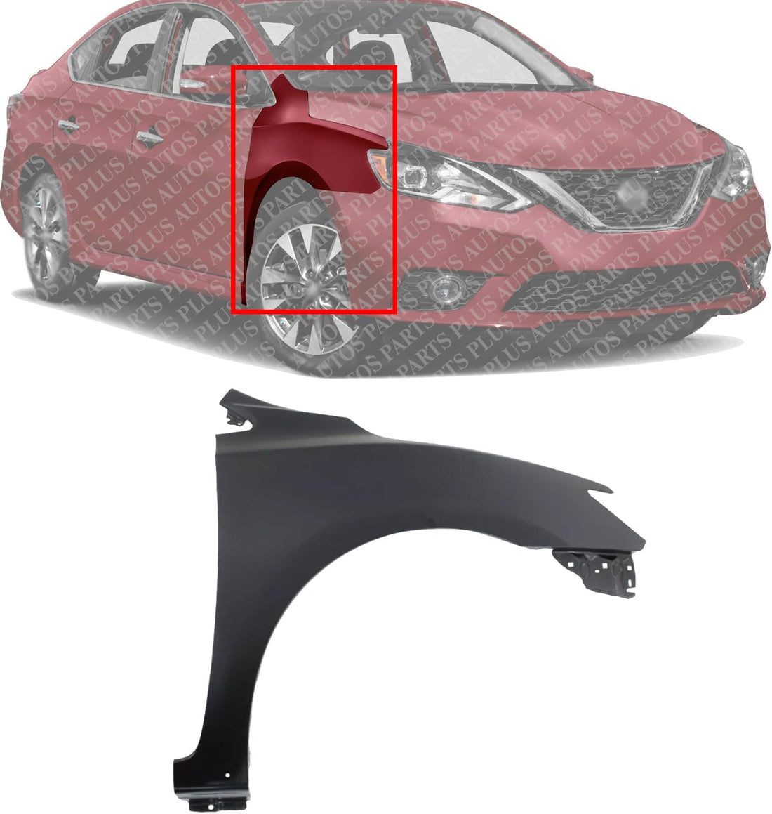 Front Fender Primed Steel Right Passenger Side Direct Replacement Compatible With 2016-2019 Nissan Sentra NI1241223 F31003YUAA