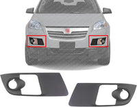 Set Of 2 Front Fog Light Molding Primed Left Driver & Right Passenger Side Direct Replacement Compatible With 2007-2010 Saturn Outlook GM1039107 GM1038107 15947966 15947965