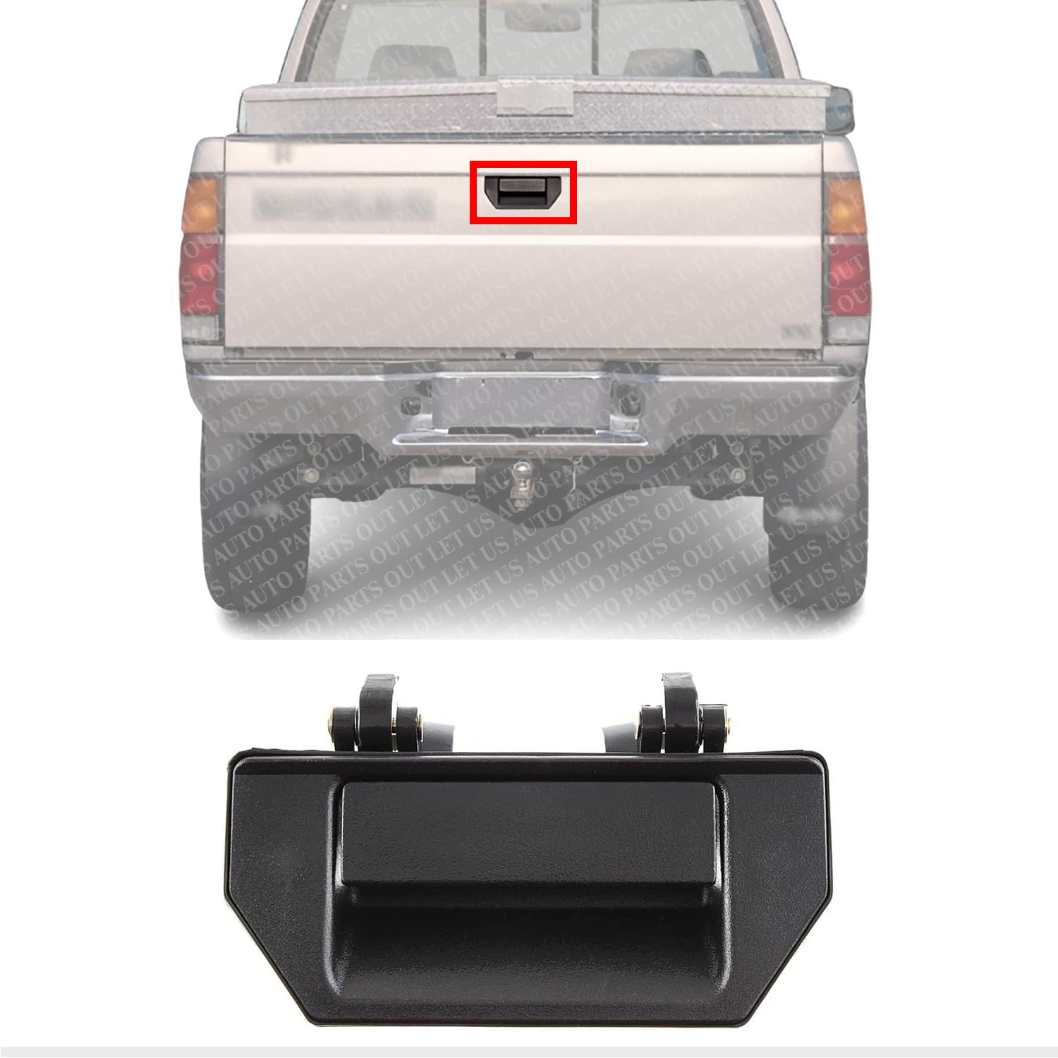 Tail Gate Handle Textured Plastic Direct Replacement Compatible with 1998-2000 Nissan Frontier / 1986-1997 Pickup NI1916100 906068Z360