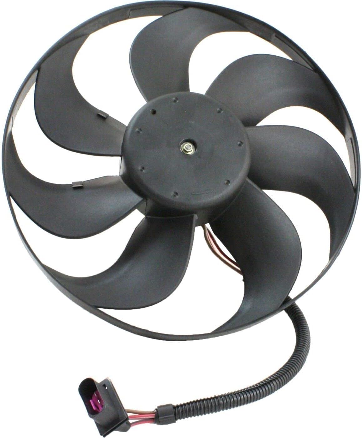 Front Radiator Cooling Fan Assembly Direct Replacement Compatible With 1999-2006 Volkswagen Golf / 1999-2005 Jetta / 2000-2006 Audi TT Quattro VW3117105 6X0959455F